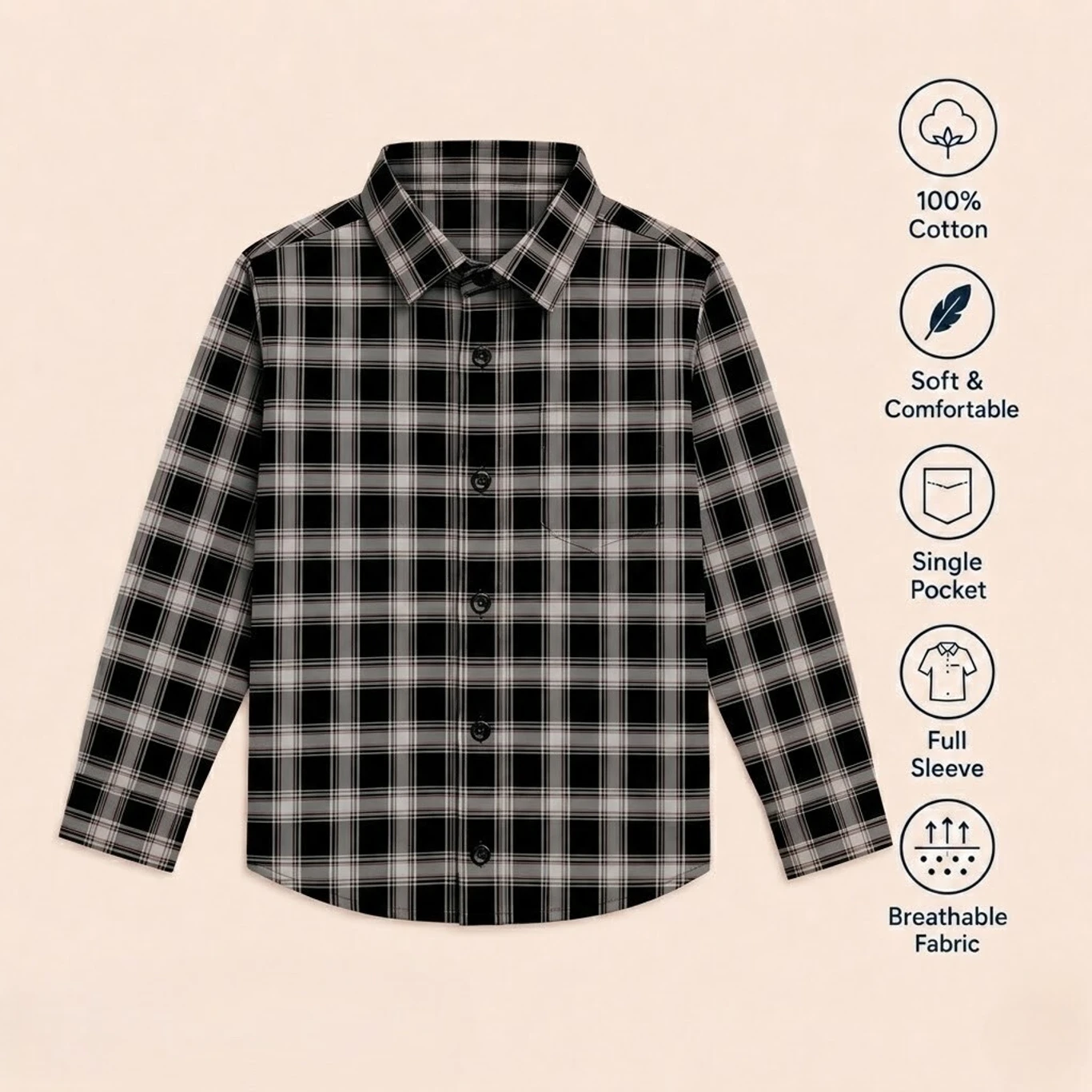 Boys Checked Casual Shirt
